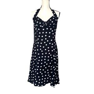 Vintage retro style 1950s pinup rockabilly halter neck polka dots dress women 10